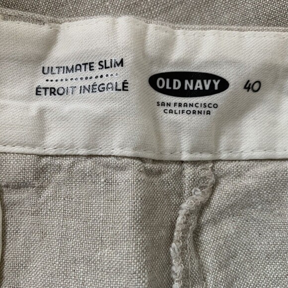 Old Navy Walking Shorts Men Size 40 NWT Washable Linen Ultimate Slim Beige - Picture 7 of 8